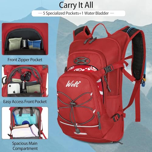 Hydration Backpack 18L Hiking Water Backpack with 2L Water Bladder for Men Women