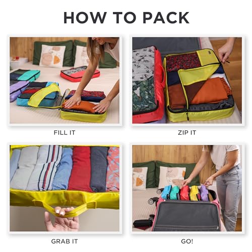 Large Packing Cubes for Travel 10pc Set (10 Count)