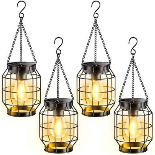 Solar Lanterns Outdoor Waterproof (4 Count)