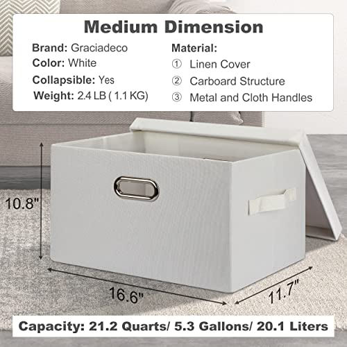 Medium 15" 21 Quart Collapsible Stackable Storage Bins with Lids (5 Count)