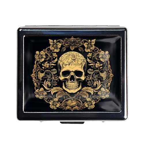 Silver Vintage Pill Box 7 Day Metal Pill Box with Mirror and 8 Compartments Cute Travel Pill Organizer for Purse (8 Count)
