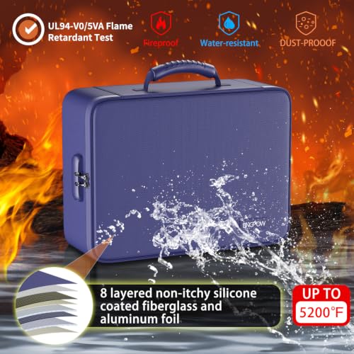 Fireproof File Organizer Bag with 13 Pockets Accordion File Folder