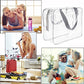 2Pcs Crystal Clear PVC Travel Toiletry Bag Kit for Women Men (2 Count)