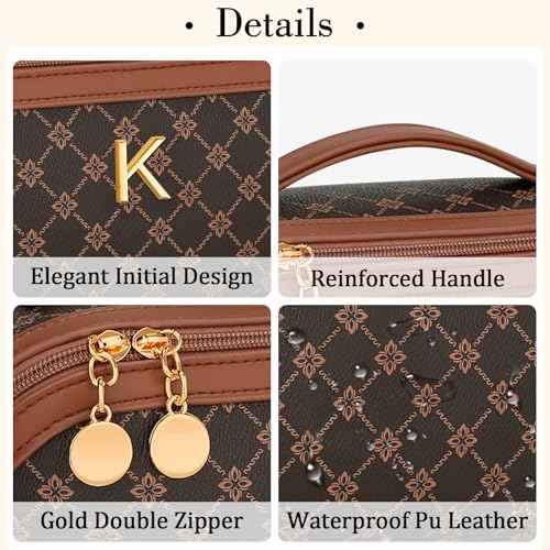 Initial Makeup Bag Personalized Gift for Women Teen Girls