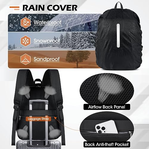 Camera Bag Backpack Professional for DSLR SLR Mirrorless Camera Waterproof Laptop Back Pack 15.6 Inch with Rain Cover Anti Theft Travel Case Large Capacity Photography Backpack Black