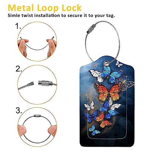 2 Pack Butterflies Luggage Tags for Suitcases (2 Count)