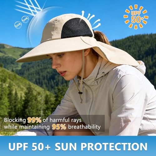 Sun Hat for Men Women with Neck Flap