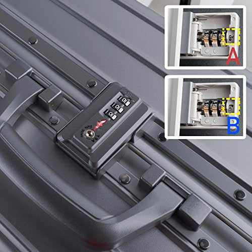 All Aluminum Luggage Zipperless Hard Shell Luggage Case with TSA Lock Spinner Alloy Metal Suitcase