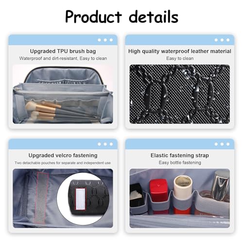 Travel Makeup Bag Cosmetic Bags for Women (3 Count)