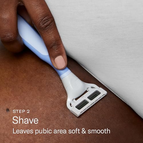 Pubic Hair Razor for Women with Shave Gel and Post Shave Serum