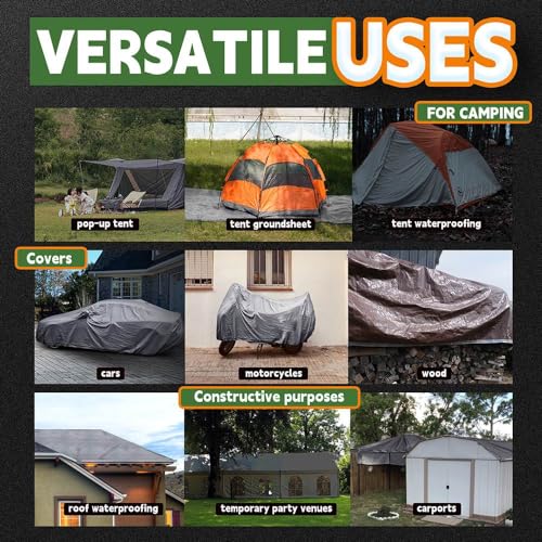 12x25 Feet Tarps Heavy Duty Waterproof