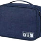 Cable Organizer bag for women or men,Electronic Accessories Carry Case Portable Waterproof Double Layers All-in-One Storage Bag for Cord, Charger, Phone, Earphone (Navy blue)