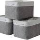 TheWarmHome Storage Baskets for Organizing, X Large - 3 Pack 17.7L×13.8W×9.8H in Foldable Storage Bins for Shelves, Fabric Storage Box for Closet Nursery Toy Gift (White & Grey)