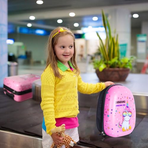 Kids Luggage and Backpack 18 Suitcase with Spinner Wheel Hard Case Travel 13 Backpack Girl Suitcase Set for Kids Travel Supplies