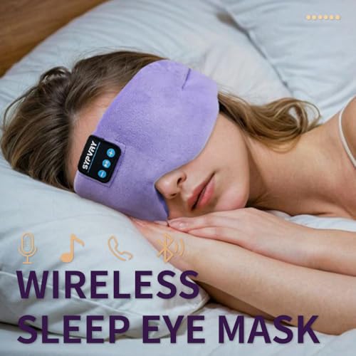 Sleep Mask Bluetooth 5.4 Headphones Soft Wireless Headband Eye Mask Blackout with Microphone