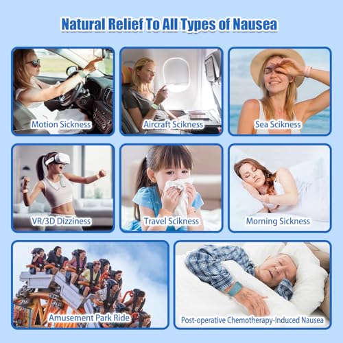 Motion Sickness Bracelets Wristband Sea Sickness for Adult Kids & Pregnant Women (4 Count)