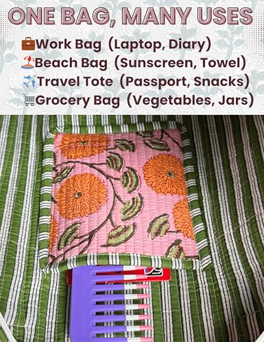 100% Cotton Quilted Tote Bag For Women