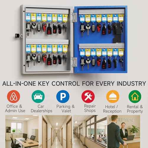 32Key Lock Box Smart Key Organier Cabinet with Keypad & App for Office (32 Count)