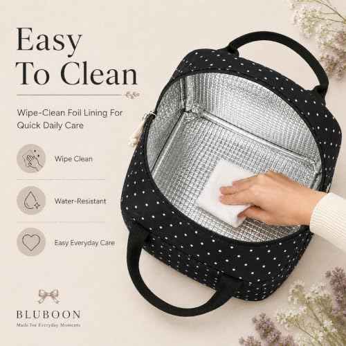 Lunch Bag for Women Men Cute Corduroy Lunch Tote Bags Reusable Insulated Lunch Box Large Capacity Reusable Insulated Cooler for Work Picnic or Travel