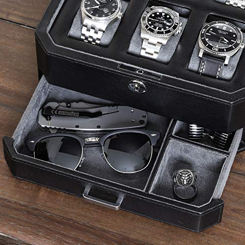 Gift Set 6 Slot Leather Watch Box and 2 Watch Travel Case