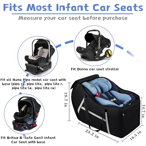 Infant Car Seat Travel Bag for Airplane Compatible with All Nuna Pipa Car Seat and Base