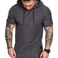 Mens Fashion Hoodies Sport Pullover Solid Color Shirt Workout Lightweight Tops Dark Grey XX