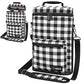 Insulated 2 Bottle Wine Bag Tote Leakproof Carrier Cooler Plaid White