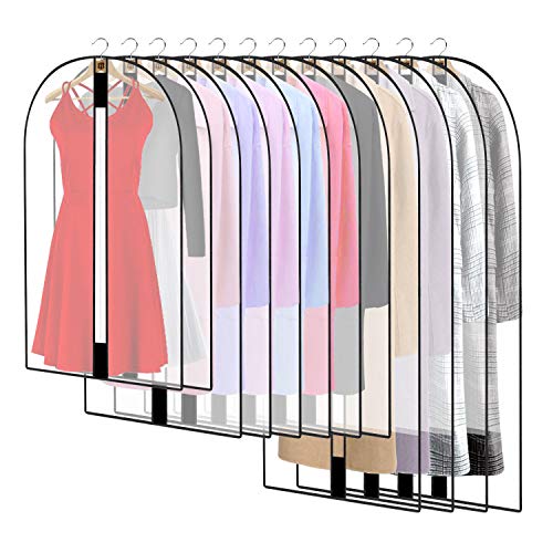 12 Pack Breathable Clothes Covers with Zip
