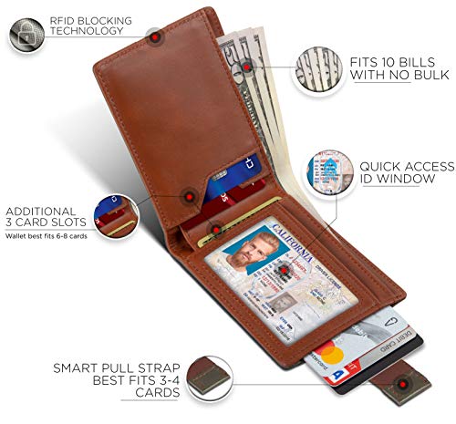 RFID Blocking Slim Bifold Genuine Leather Thin Minimalist Front Pocket Wallets for Men Billfold Wallet Men Gift