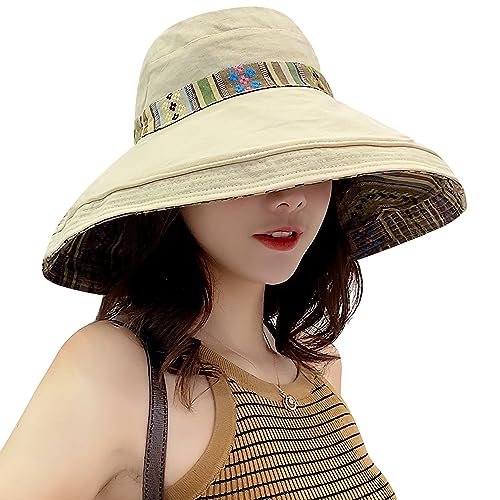 Women Summer Wide Brim Sun Hat Bucket Fishing Hats UV Protection