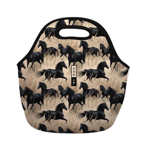 LunchTote Zippered Bag Insulated Neoprene Caddy (Free Rein / Large 4.5 Quart Lunch Tote)