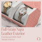 Ladies Leather Watch Roll Travel Case for 3 Watches
