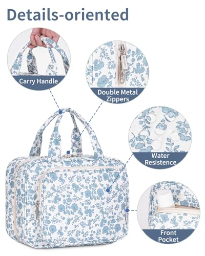 Travel Toiletry Bag for Women Large Hanging Makeup Bag Organizer Toiletries Bag for Full Size Essentials Accessories Cosmetics