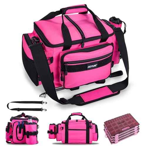 Fishing Tackle Bag with 4PCS 3700 Tackle Boxes (4 Count)