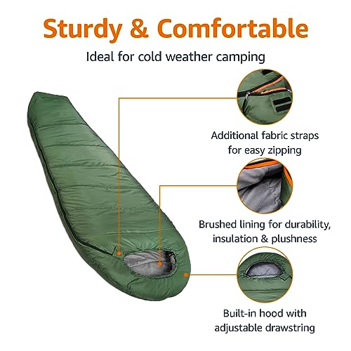 20°F Cold Weather Mummy Sleeping Bag for Hiking