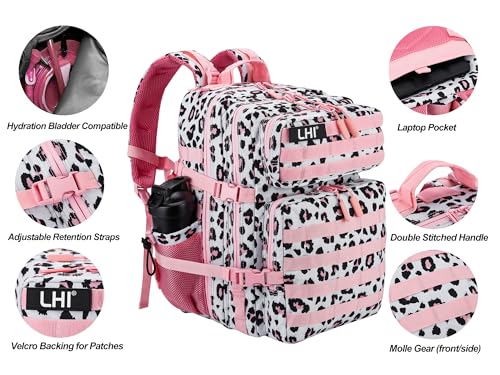 Military Tactical Backpack for Men and Women 45L Army 3 Days Assault Pack Bag Large Rucksack with Molle System Blush Pink