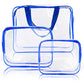 3Pcs Crystal Clear PVC Travel Toiletry Bag Kit for Women Men