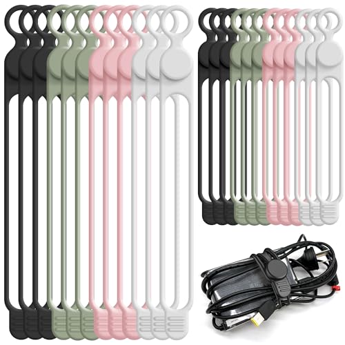 24Pcs Silicone Cable Ties (24 Count)