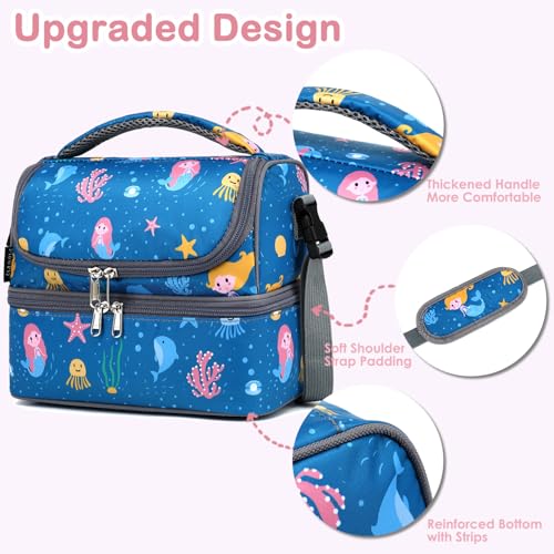 Double Decker Cooler Insulated Lunch Bag Large Tote for Boys