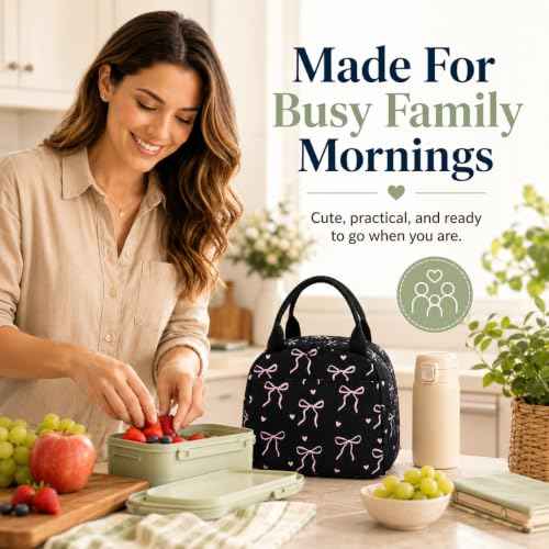Lunch Bag for Women Cute Corduroy Lunch Tote Bags with Shoulder Strap Reusable Insulated Lunch Box Large Capacity Reusable Insulated Cooler for Work Picnic or Travel