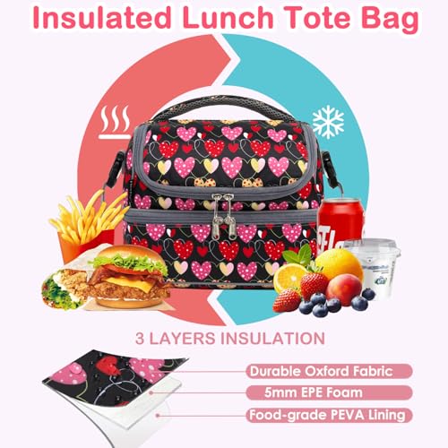 Double Decker Cooler Insulated Lunch Bag Large Tote for Boys