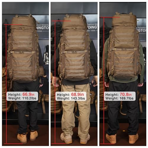 75L Molle Hiking Internal Frame Backpacks with Rain Cover for Camping
