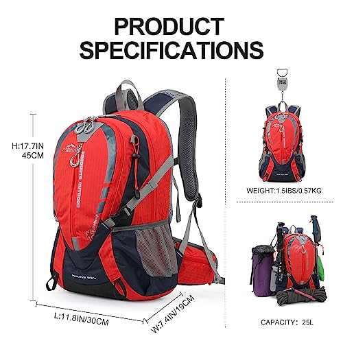 INOXTO Small Hiking Backpack with 2L Water Bladder and Waterproof Rain Cover
