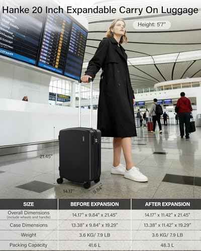 20 Inch Expandable Carry On Luggage