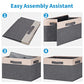 Large Fabric Storage Bins for Shelves with 3 Handles (6 Count)