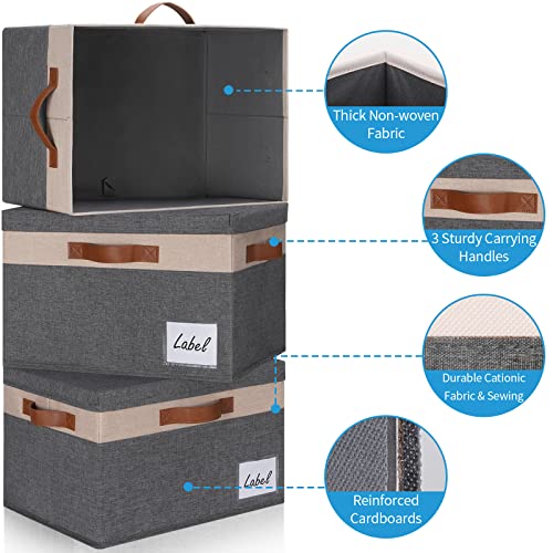 Fabric Storage Bins with Lids 3 Pack