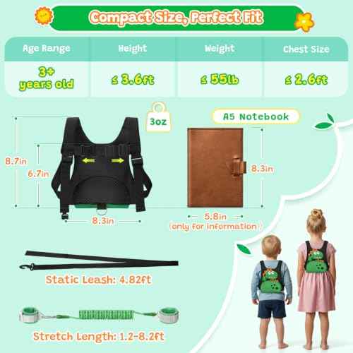 3 in 1 Toddler Harness Leash with Key Lock for Boys Girls