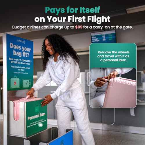 TAKE OFF 18 Inch Personal Item Suitcase Removable Wheels Underseat Bag