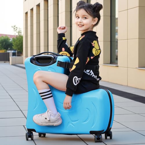 Toddler Luggage Ride On Suitcase for Kids with 4 Spinner wheels