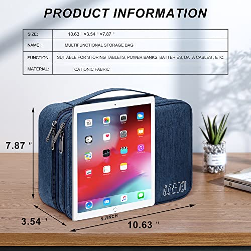 Electronic Bag Travel Cable Accessories Bag Waterproof Double Layer Electronics Organizer Portable Storage Case for Cable
